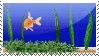 Stamp with a gif of a goldfish swimming