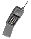 Gif of a rotating early mobile phone